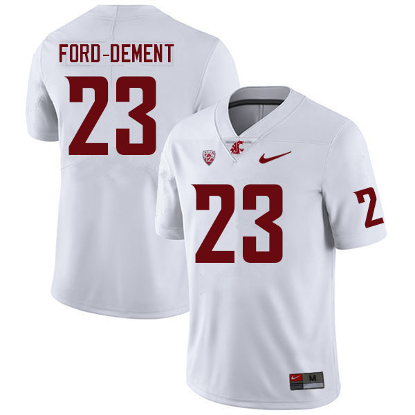 Washington State Cougars #23 Kaleb Ford-Dement College Football Jerseys Sale-White